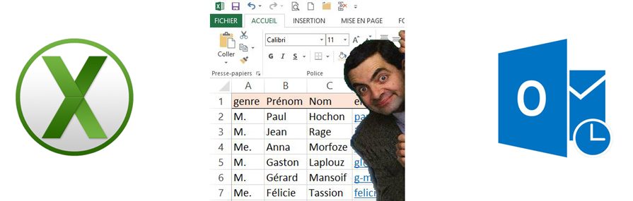 gestion contact Excel vs Outlook