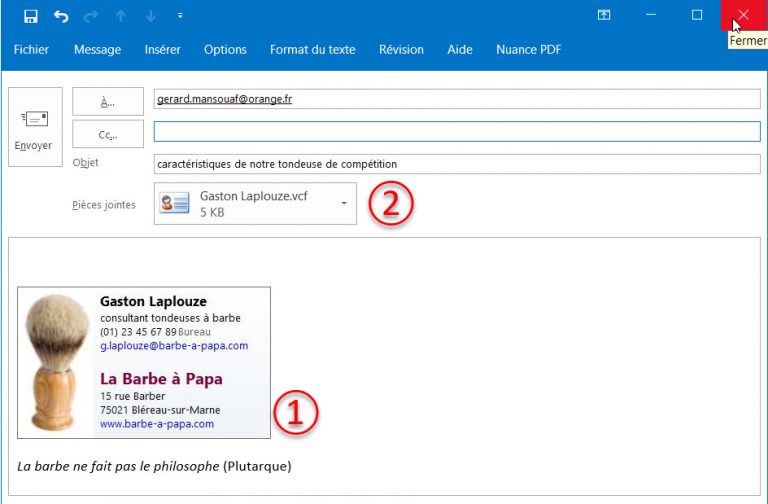 Temps adresse mail