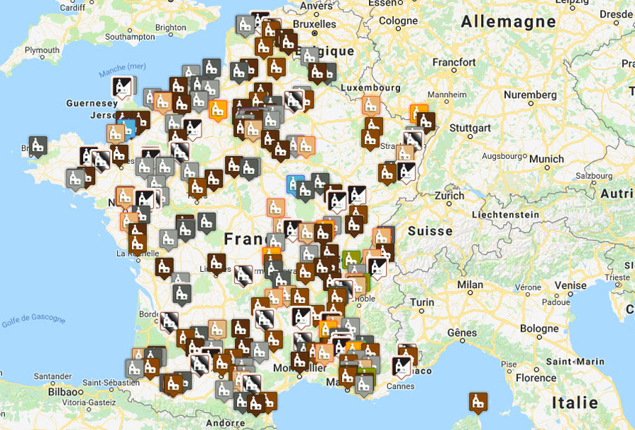 carte des hôtelleries monastiques 